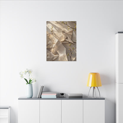Golden Hour Paper Fold Canvas Art - Japandi Fukinsei