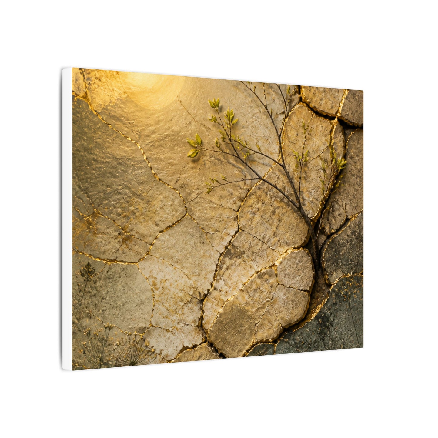 Cracked Earth Spring Canvas Art | Japandi Warm Design