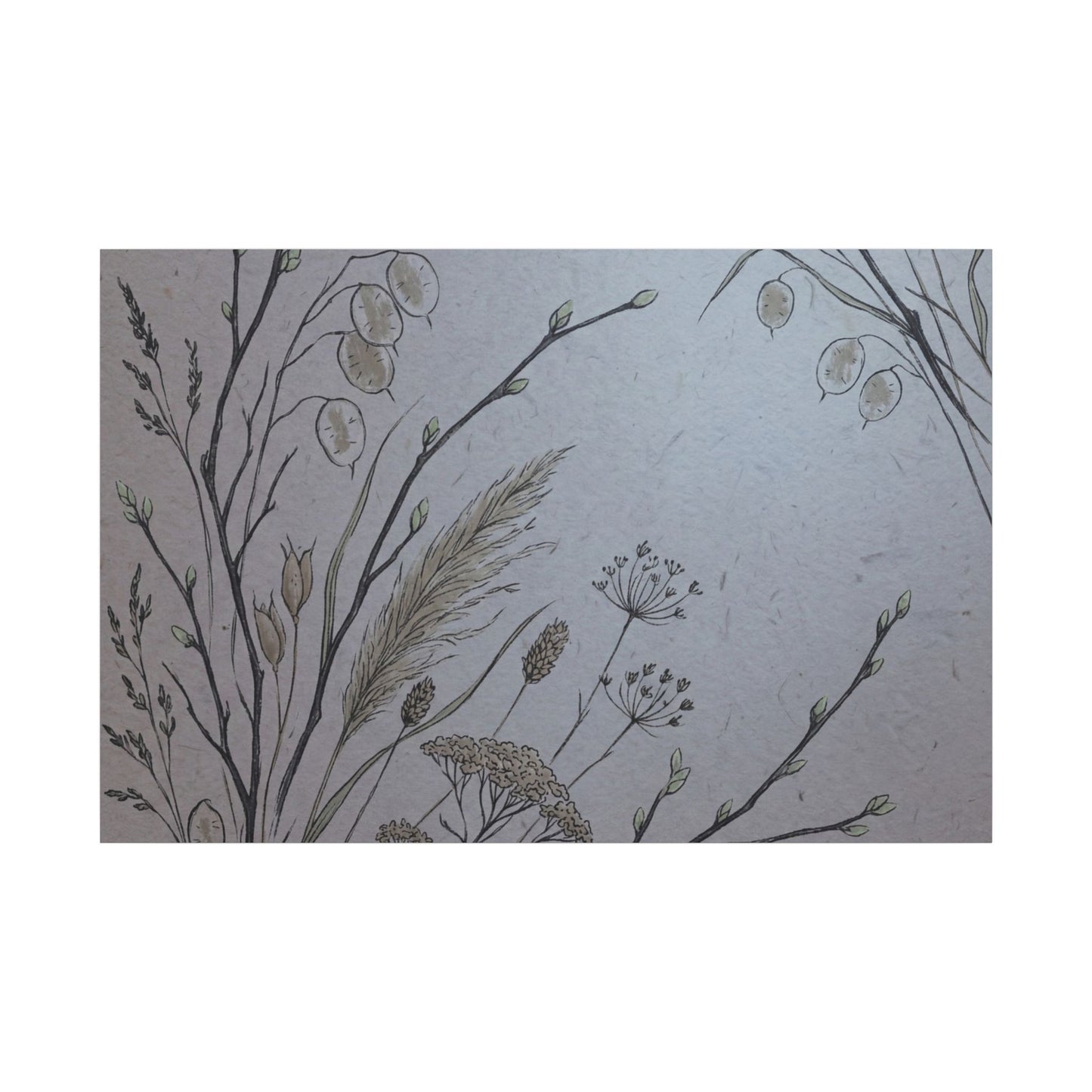 Spring Dried Flowers Japanese Pattern Canvas Art | Cozy Decor