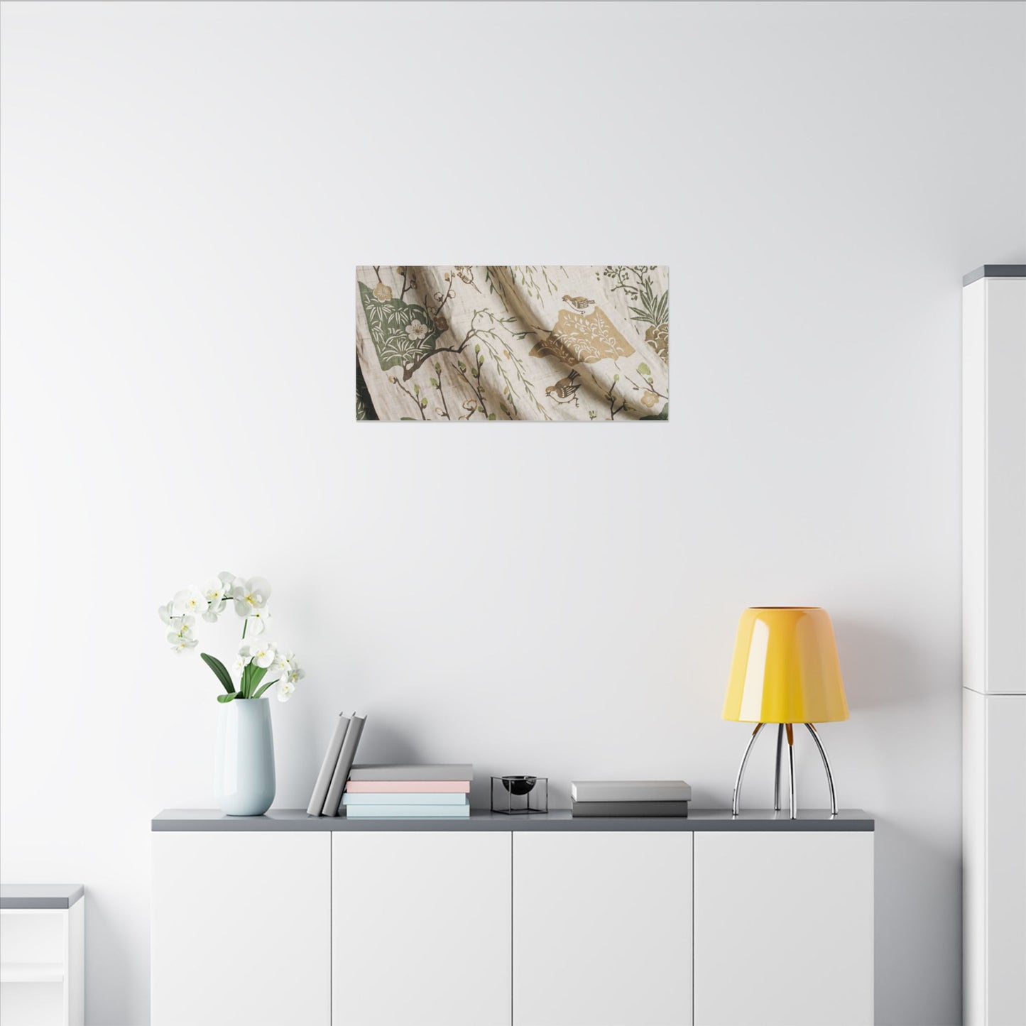 Silk Drape Canvas Art | Spring Japandi Japanese Pattern Art