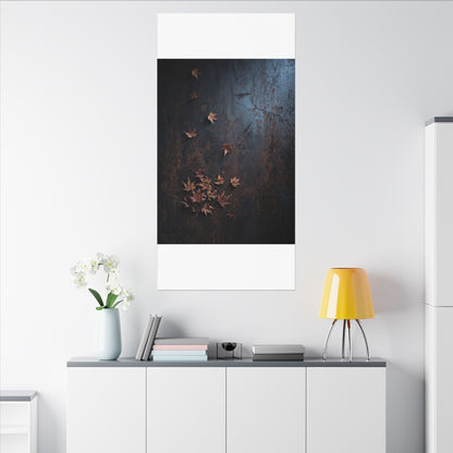 Moonlight Rust Patina Canvas Art - Dark Japandi Mono No Aware