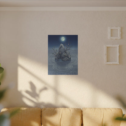 Spring Rock Garden Ukiyo E Inspired Canvas Art | Tranquil Decor