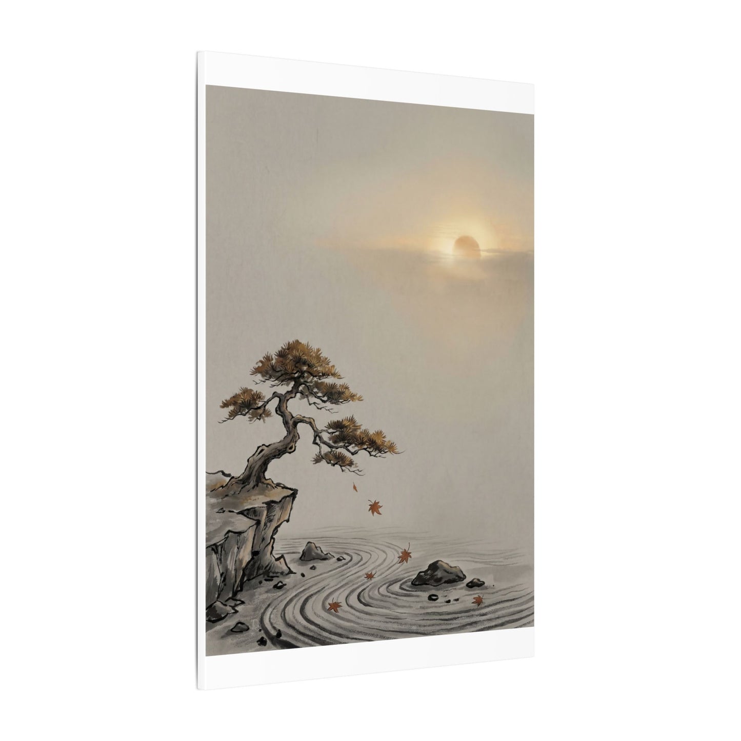 Pine Tree Canvas Art | Autumn Zen Karesansui Art