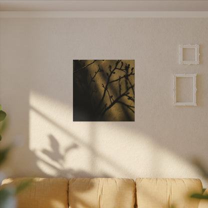 Golden Hour Shadow Play Canvas Art - Dark Japandi Seijaku