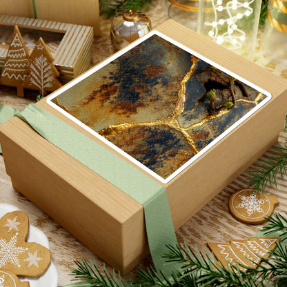 Resilient Rust Patina Sticker - Crackle Gold Kintsugi