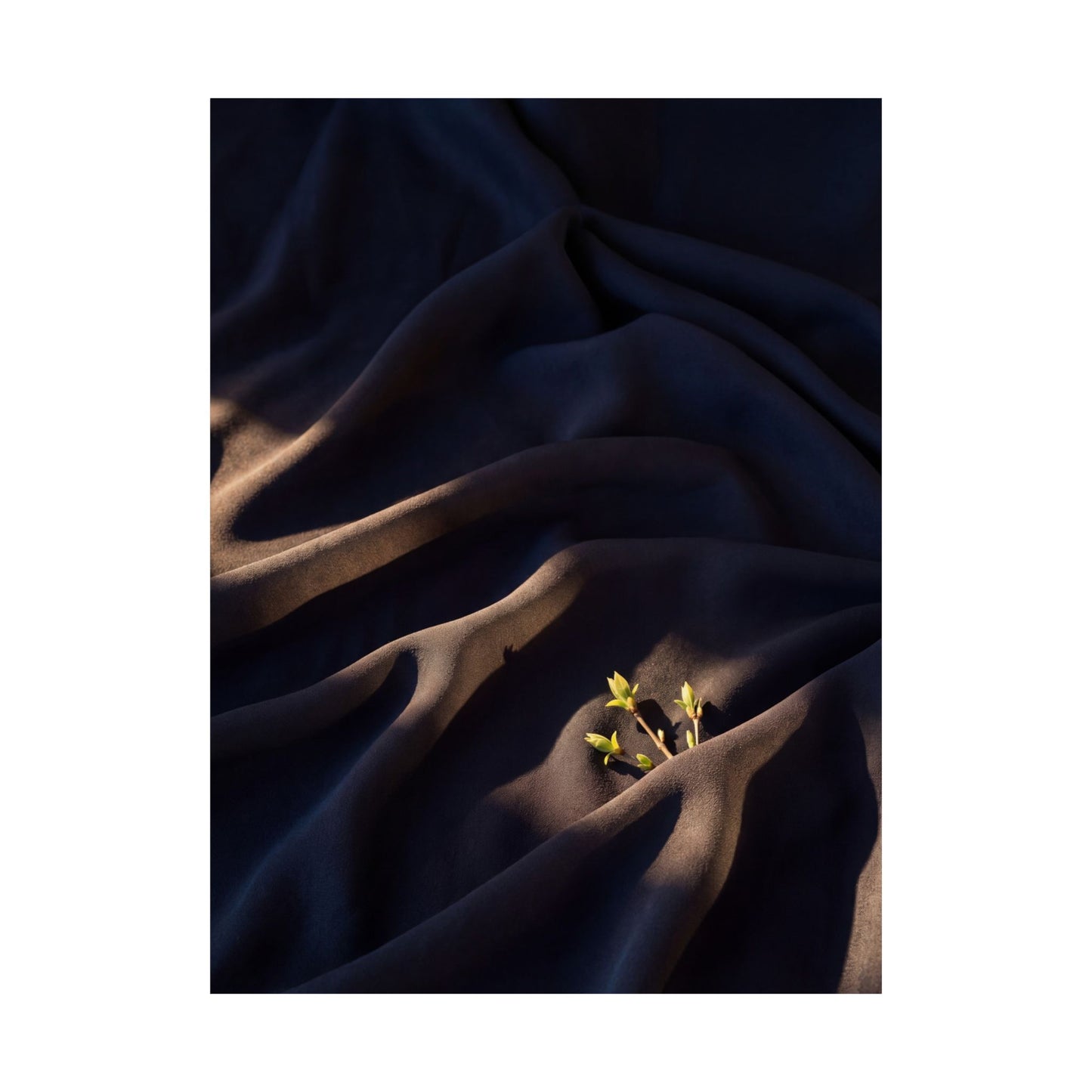 Atmospheric Silk Drape Wall Art Print - Shadow Zen Dark Japandi