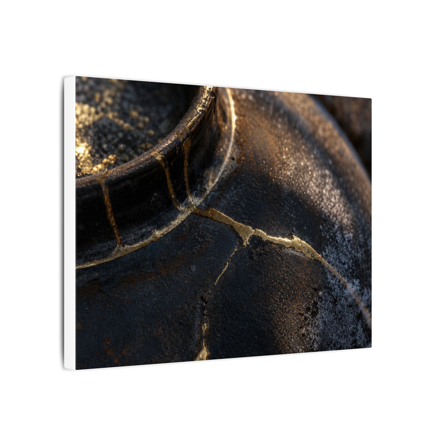 Kintsugi Rust Patina in Golden Hour | Broken Beauty Canvas Art