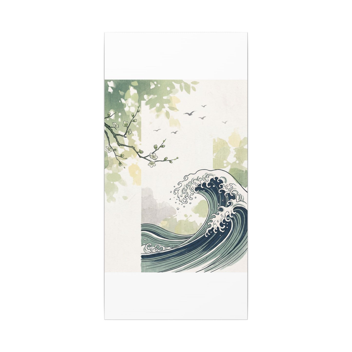 Spring Ocean Wave Ukiyo E Inspired Canvas Art | Serene Decor