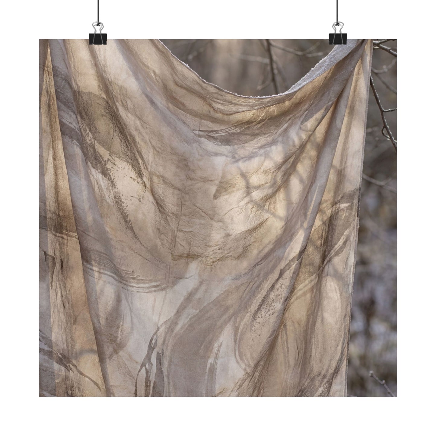 Dappled Silk Drape Wall Art Print - Japandi Ma