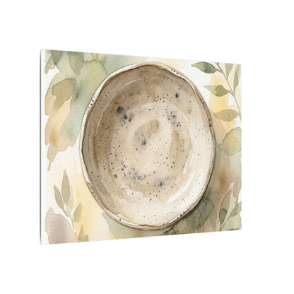 Ceramic Bowl Watercolor Canvas Art | Warm Japandi Art
