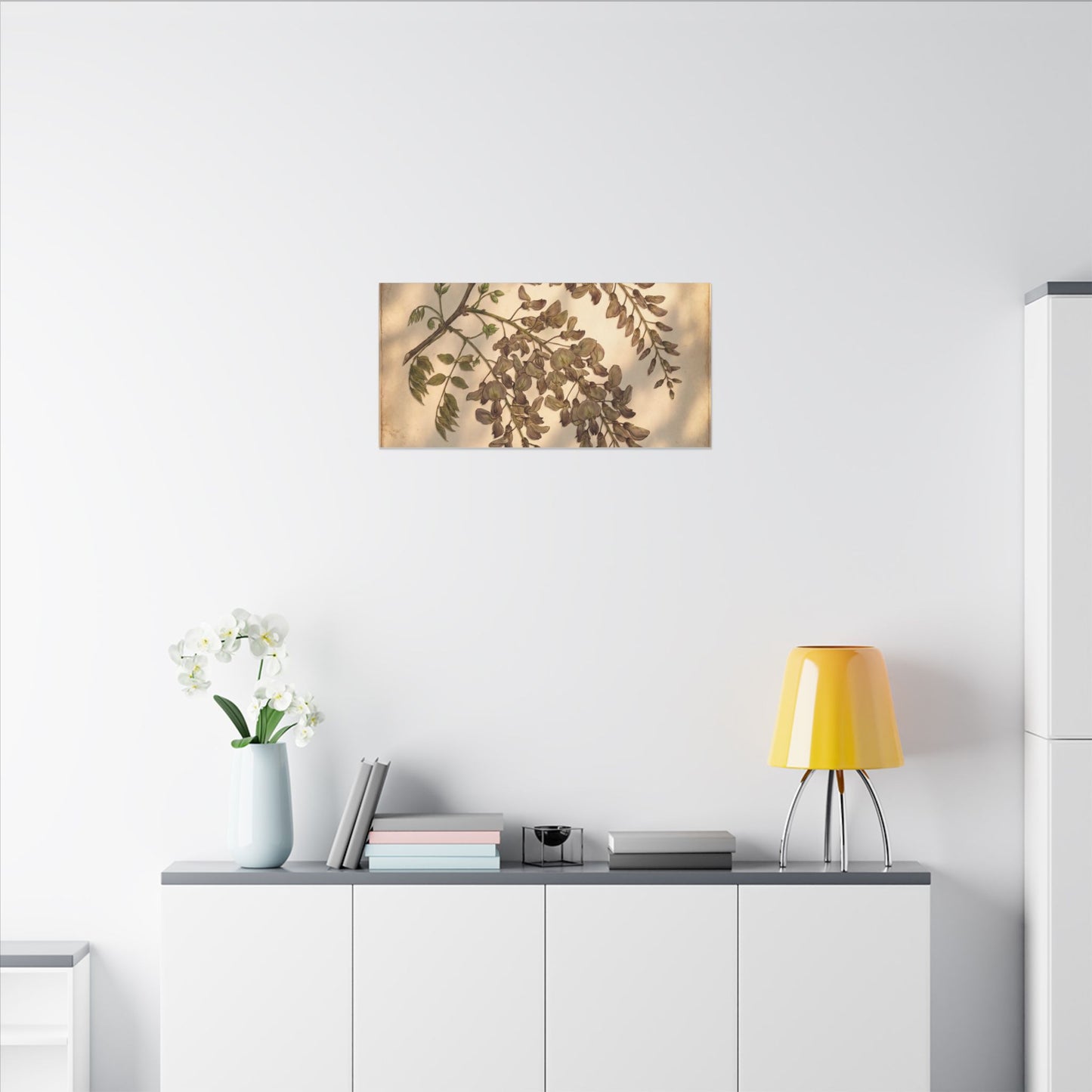 Spring Wisteria Herbarium Canvas Art | Earthy Decor