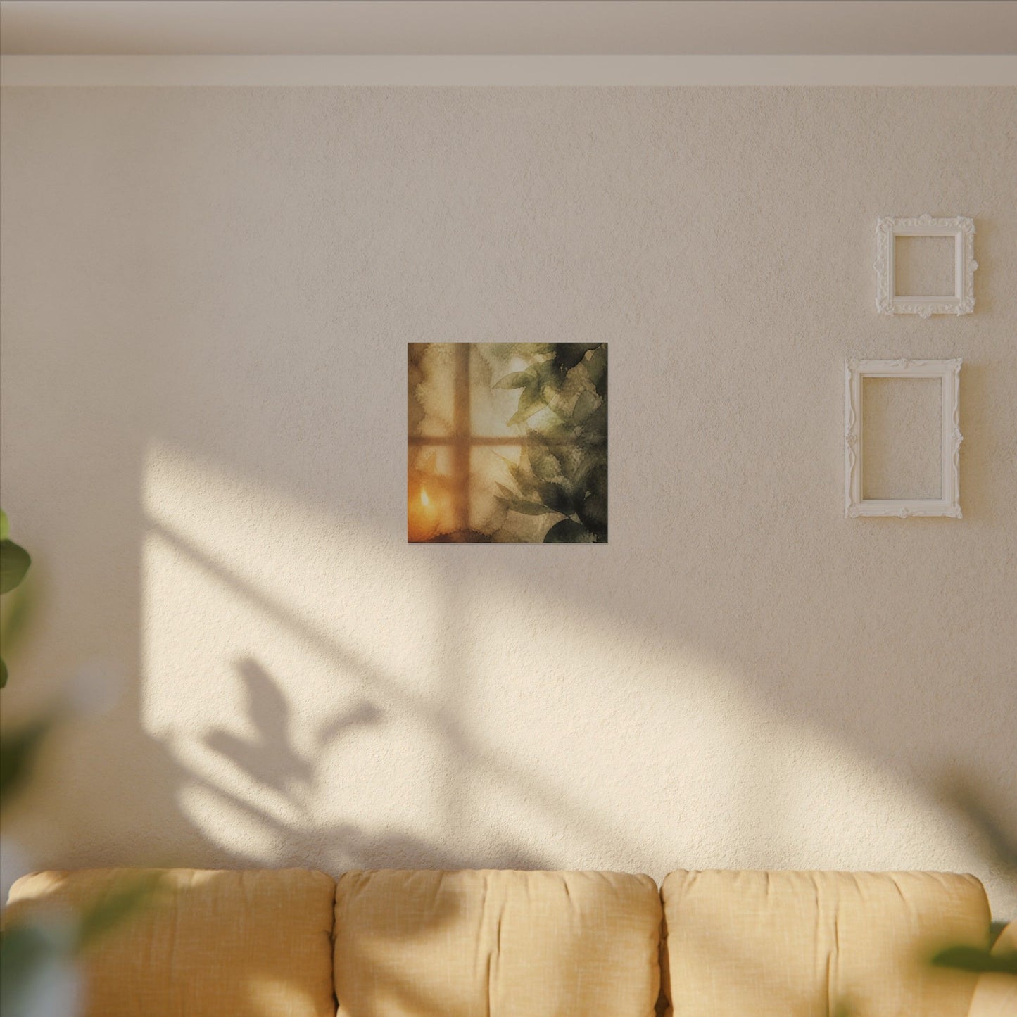 Cozy Shoji Screen Canvas Art - Watercolor Japandi