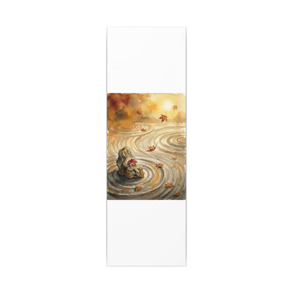 Autumn Rock Garden Watercolor Canvas Art | Neutral Decor