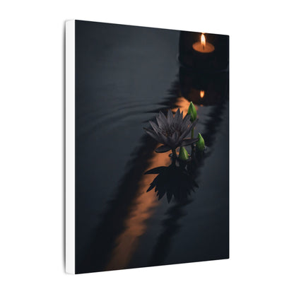 Seijaku Lotus Flower Canvas Art - Dark Japandi Shadow Zen