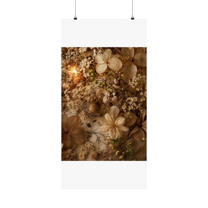 Candlelight Dried Flowers Wall Art Print - Japandi Fukinsei
