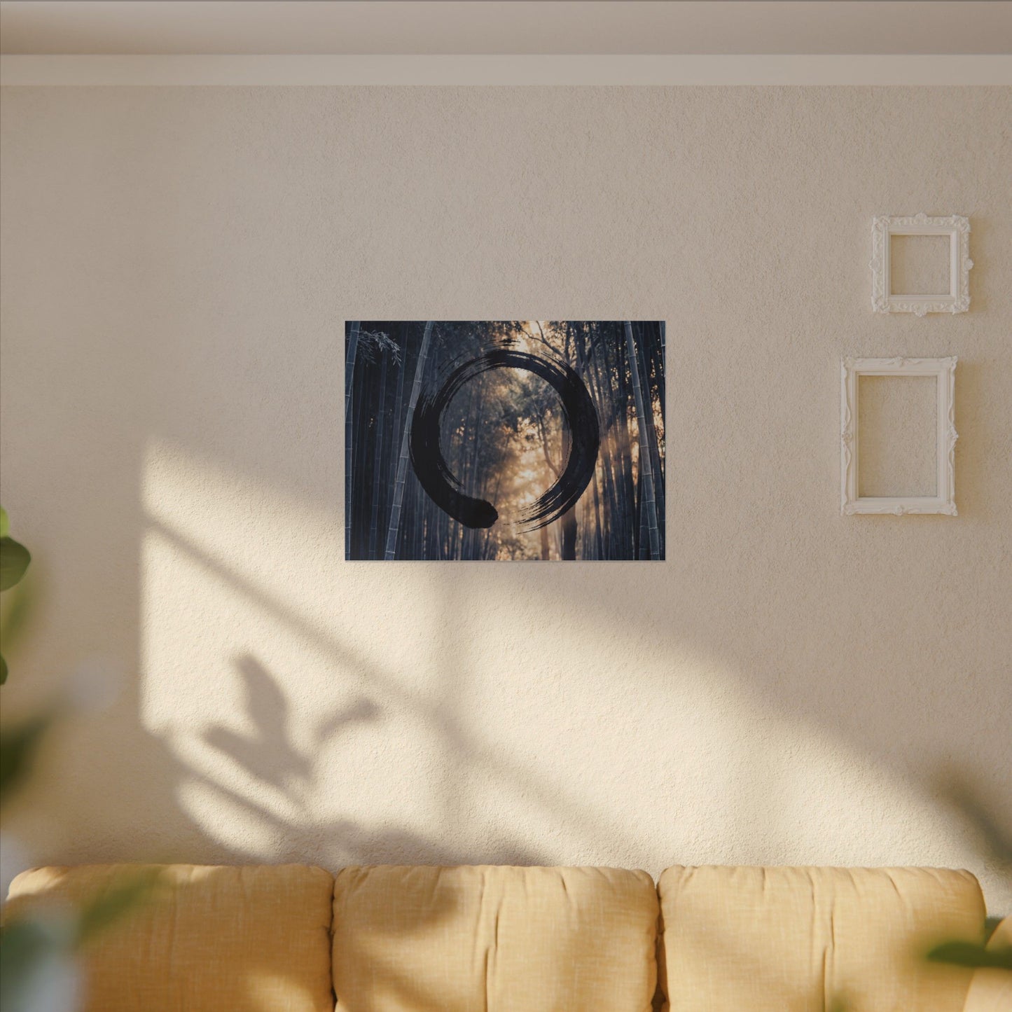 Bamboo Grove Canvas Art | Winter Zen Enso Art
