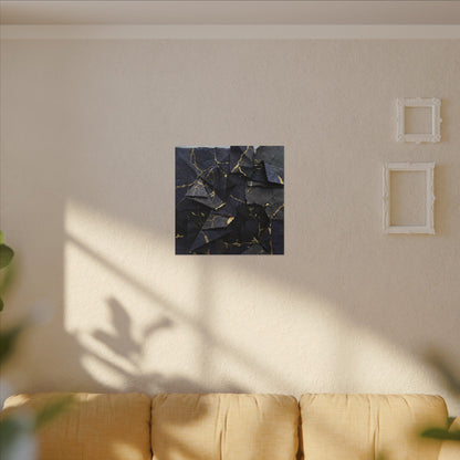 Beautiful Paper Fold Canvas Art - Crackle Gold Kintsugi