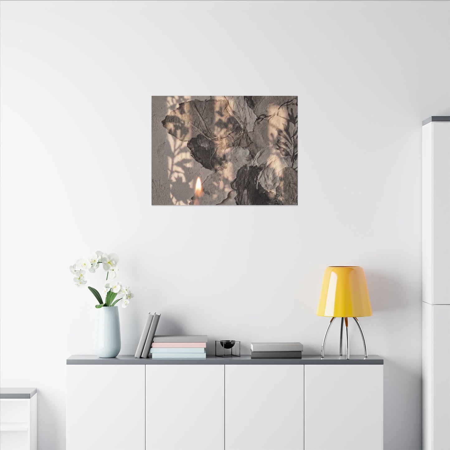 Shadow Play Summer Canvas Art | Japandi Elegant Design