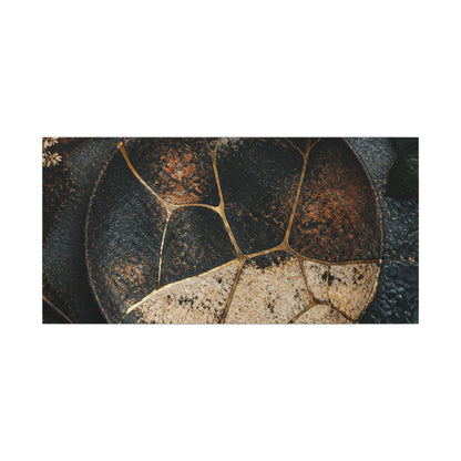 Kintsugi Rust Patina in Dawn | Gold Repair Canvas Art