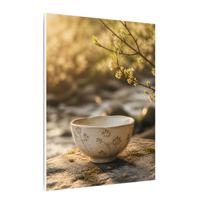 Neutral Ceramic Bowl Canvas Art - Japanese Pattern Japandi
