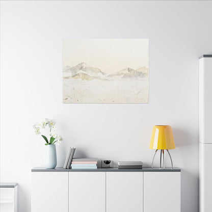 Mountain Mist Winter Canvas Art | Japandi Warm Design