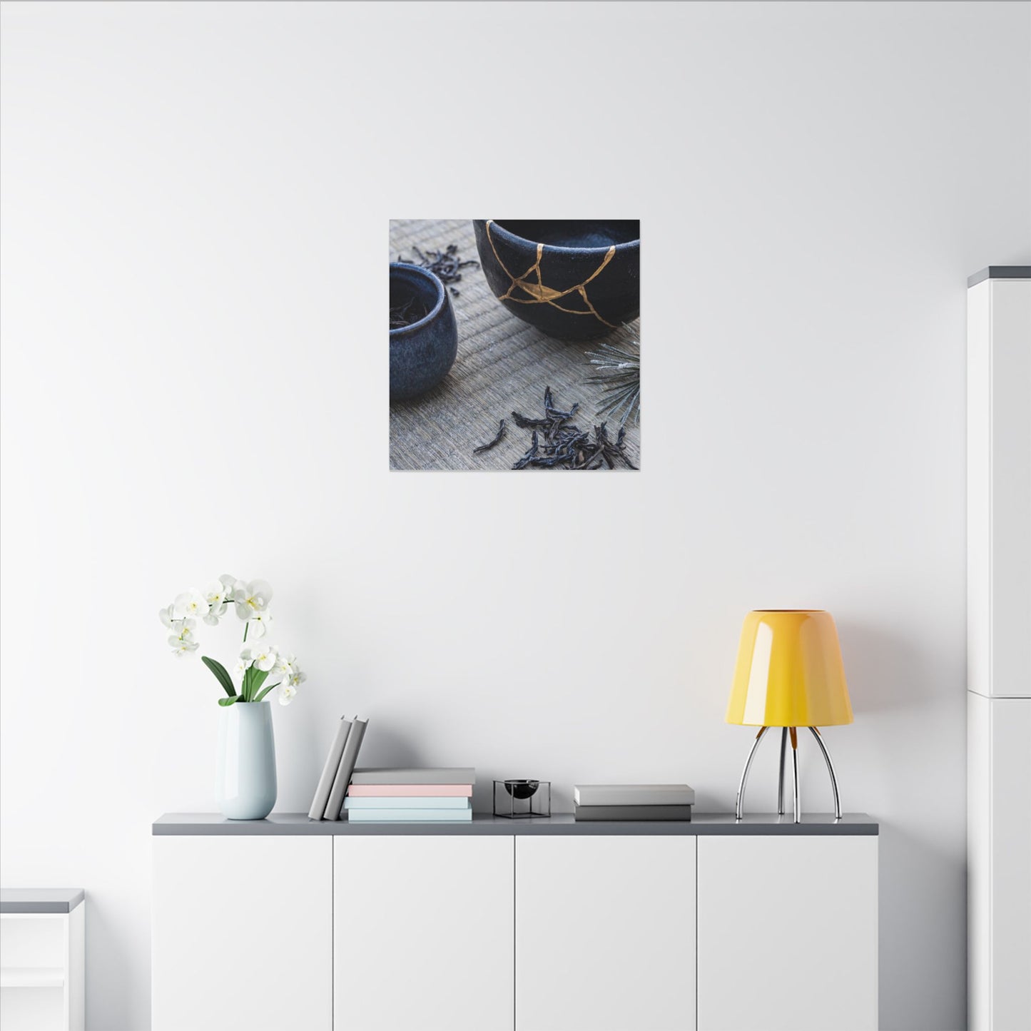 Kintsugi Tea Ceremony in Overcast | Gold Vein Canvas Art