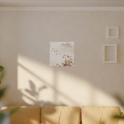 Earthy Mountain Mist Canvas Art - Japanese Pattern Japandi