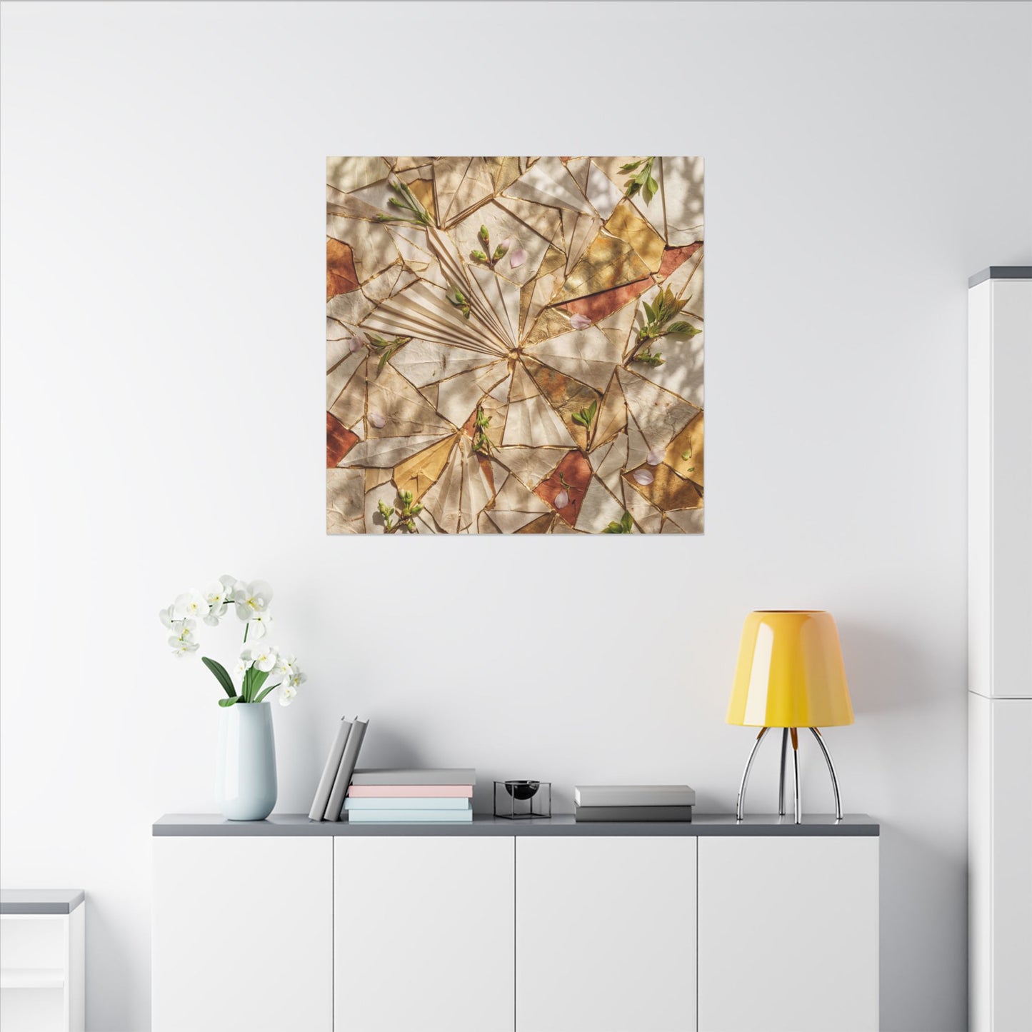 Resilient Paper Fold Canvas Art - Gold Repair Kintsugi