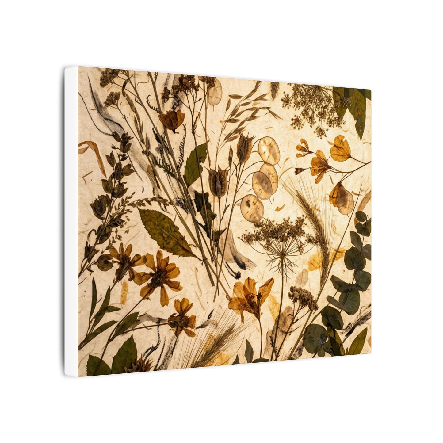 Dried Flowers Summer Canvas Art | Japandi Neutral Design
