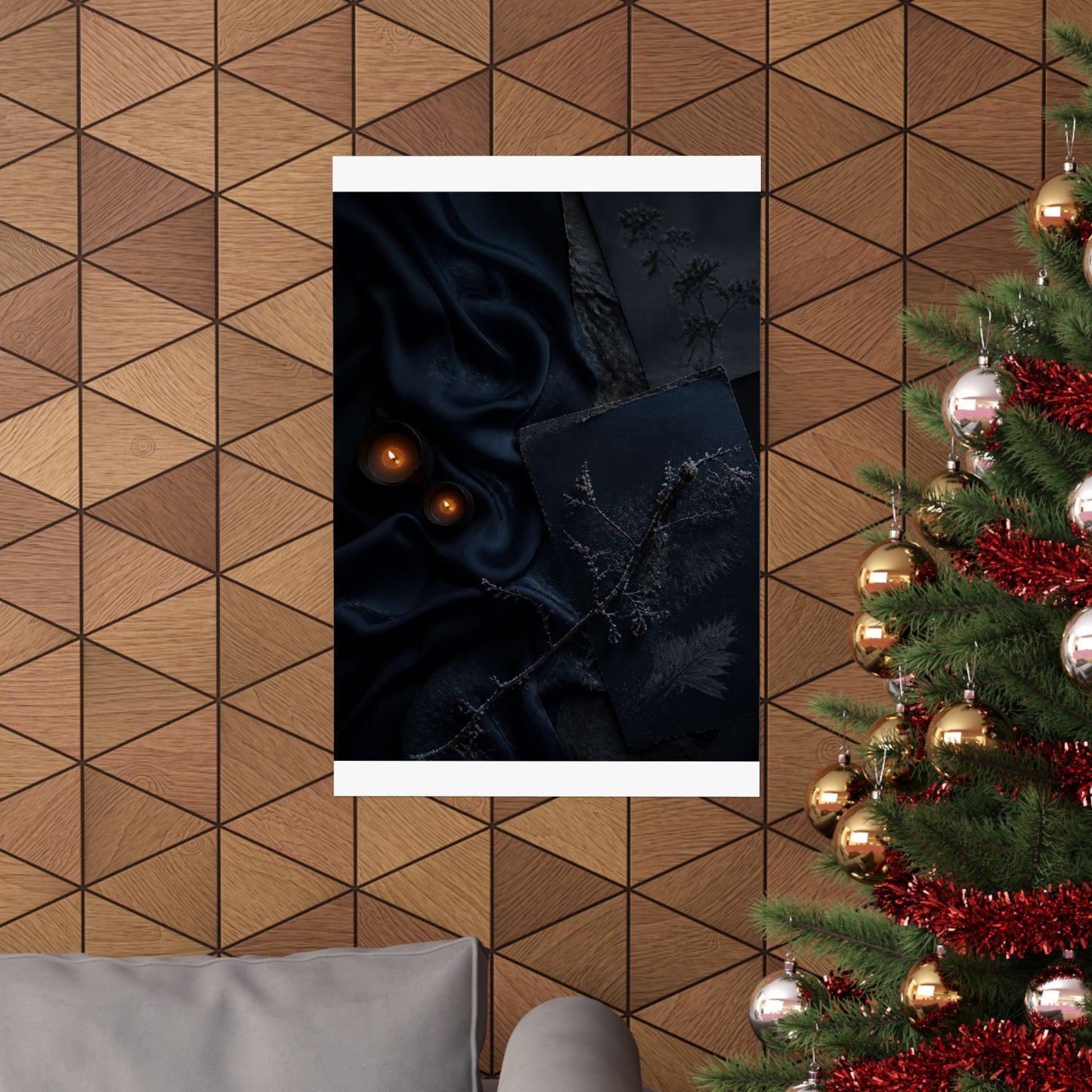Silk Drape Wall Art Print | Winter Dark Japandi Moody Minimal Art