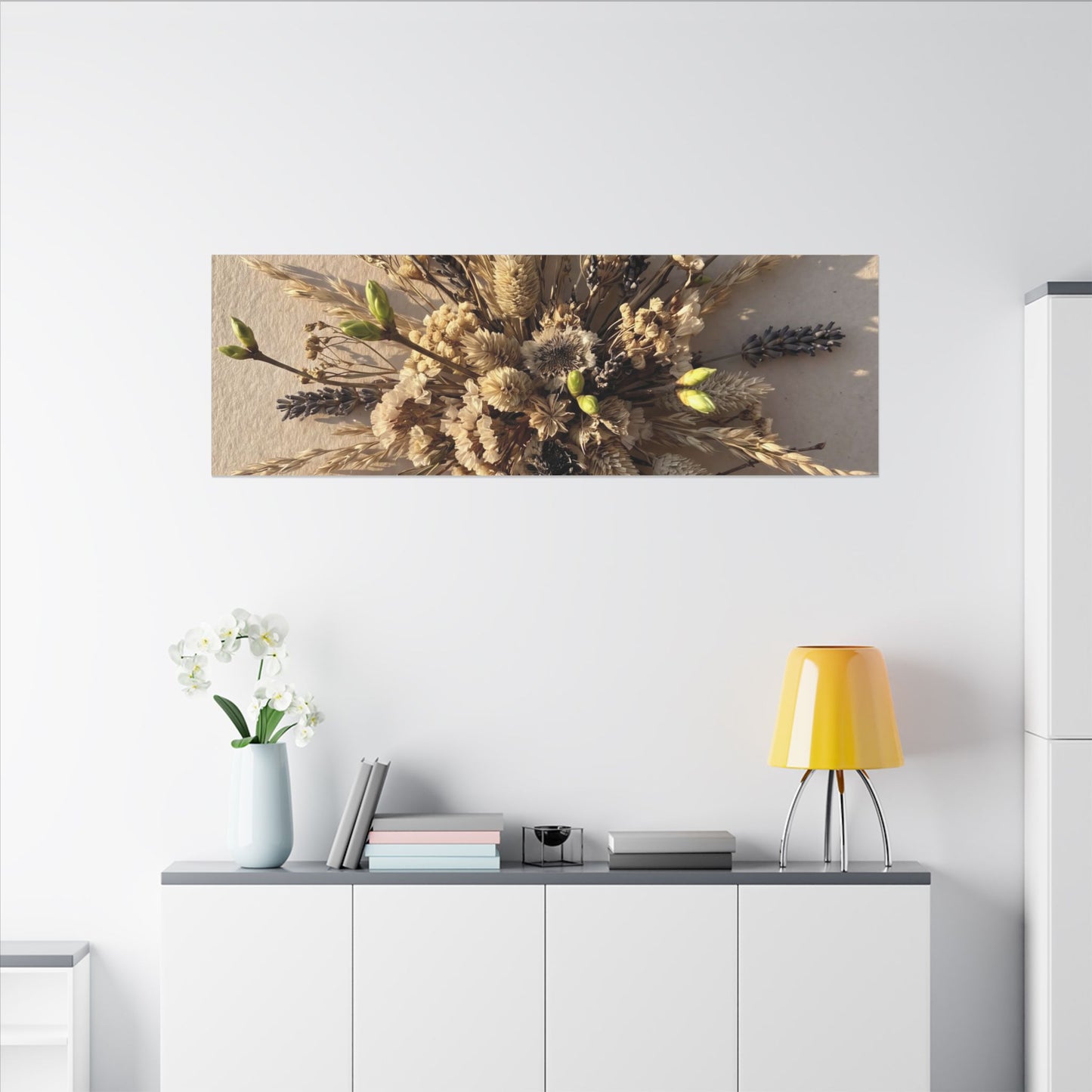 Dried Flowers Spring Canvas Art | Japandi Earthy Design