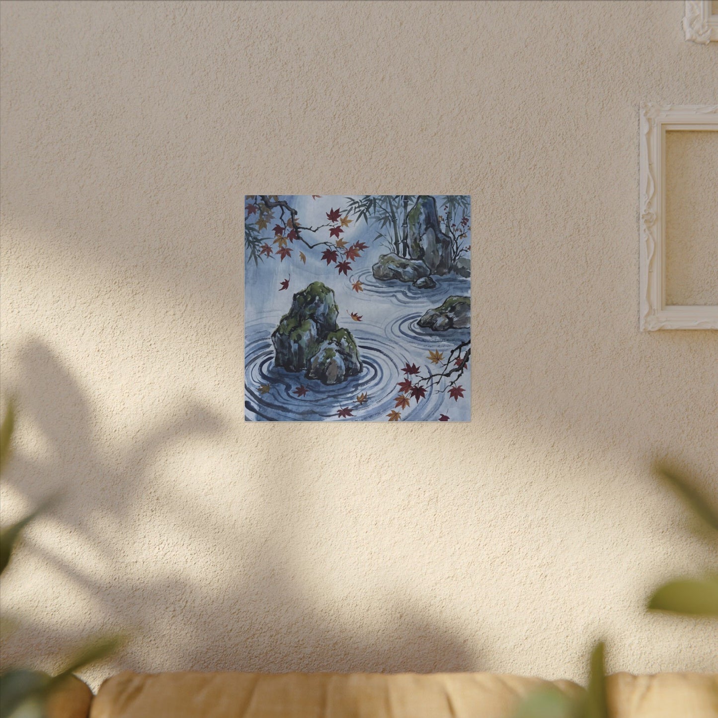 Rock Garden Autumn Canvas Art | Zen Tranquil Design