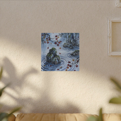 Rock Garden Autumn Canvas Art | Zen Tranquil Design