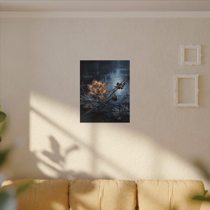 Winter Lotus Flower Broken Beauty Canvas Art | Healing Decor
