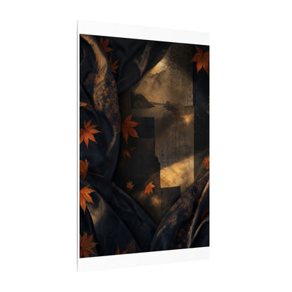 Autumn Silk Drape Shadow Zen Canvas Art | Bold Decor