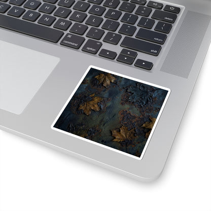 Dark Japandi Rust Patina in Moonlight | Charcoal Ink Sticker Art Print