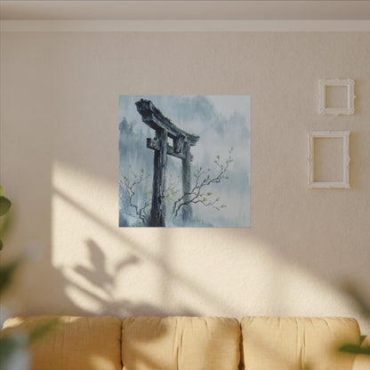 Torii Gate Canvas Art | Spring Zen Sumi E Art