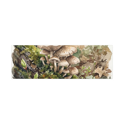 Wild Mushrooms Canvas Art | Spring Japandi Watercolor Art