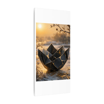 Kintsugi Paper Fold in Golden Hour | Gold Repair Canvas Art