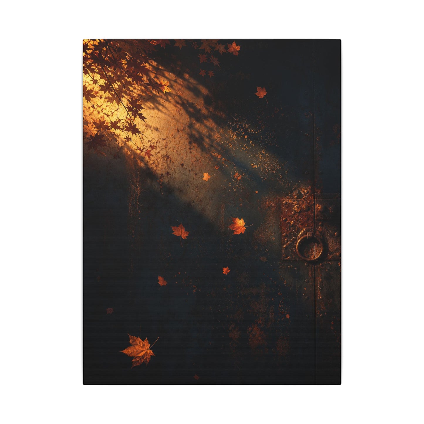Dark Japandi Rust Patina in Golden Hour | Shadow Zen Canvas Art