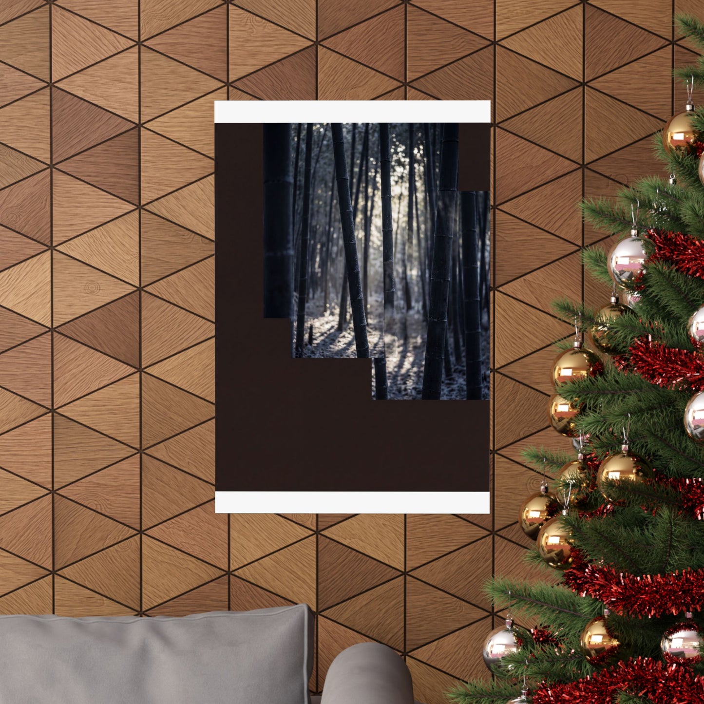 Ma Bamboo Grove Wall Art Print - Dark Japandi Moody Minimal