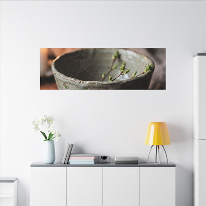 Ceramic Bowl Spring Canvas Art | Japandi Neutral Design