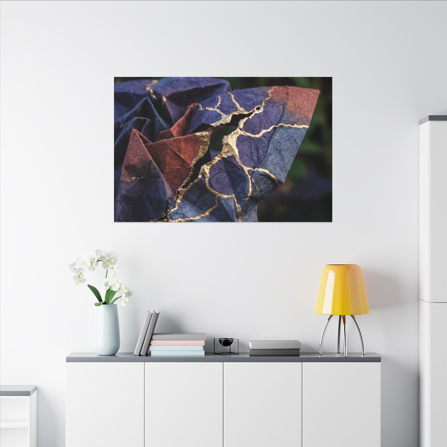 Philosophical Paper Fold Canvas Art - Gold Vein Kintsugi