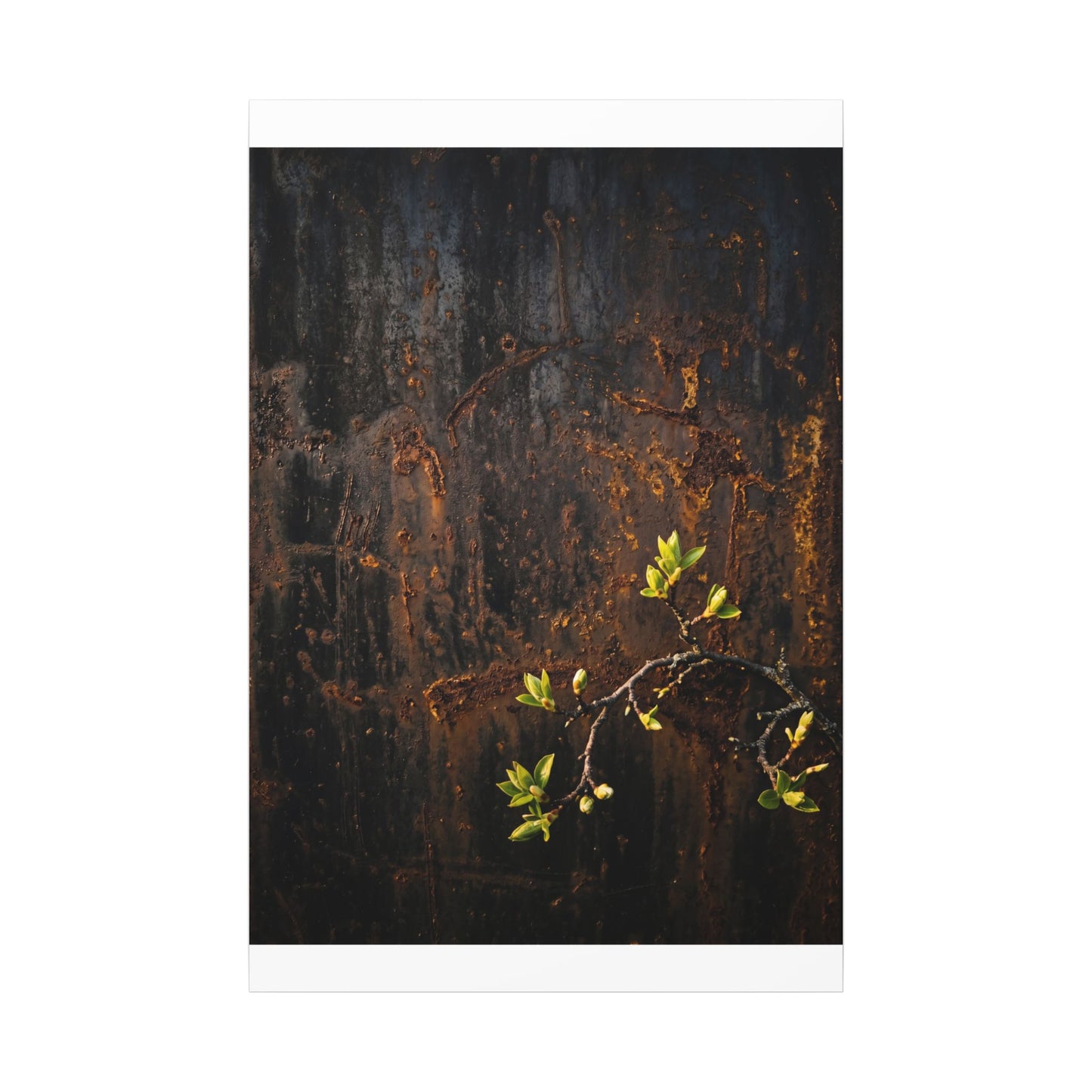 Golden Hour Rust Patina Canvas Art - Dark Japandi Fukinsei