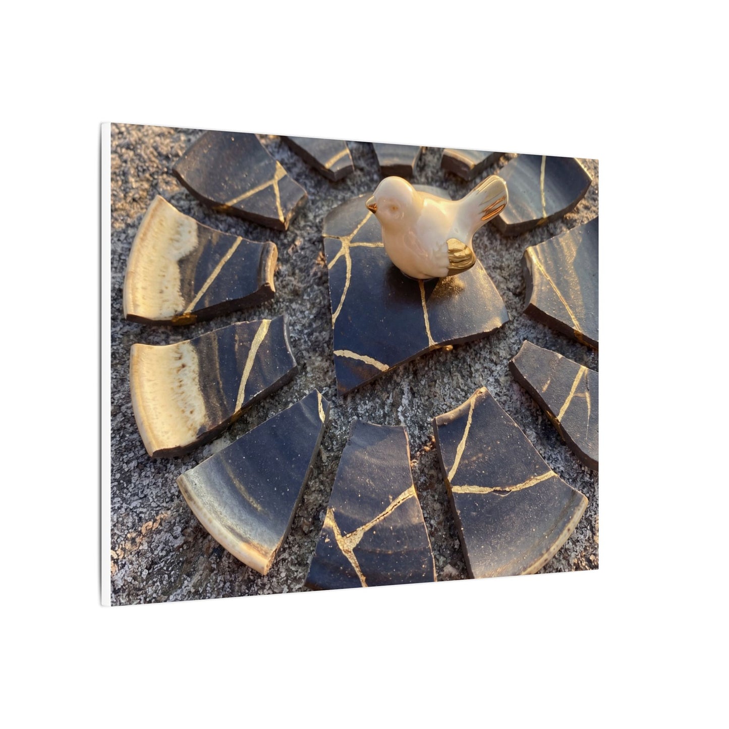 Golden Hour Broken Pottery Canvas Art - Kintsugi Datsuzoku