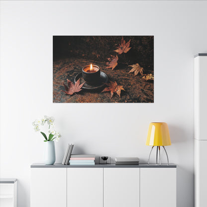 Dark Japandi Rust Patina in Candlelight | Shadow Zen Canvas Art