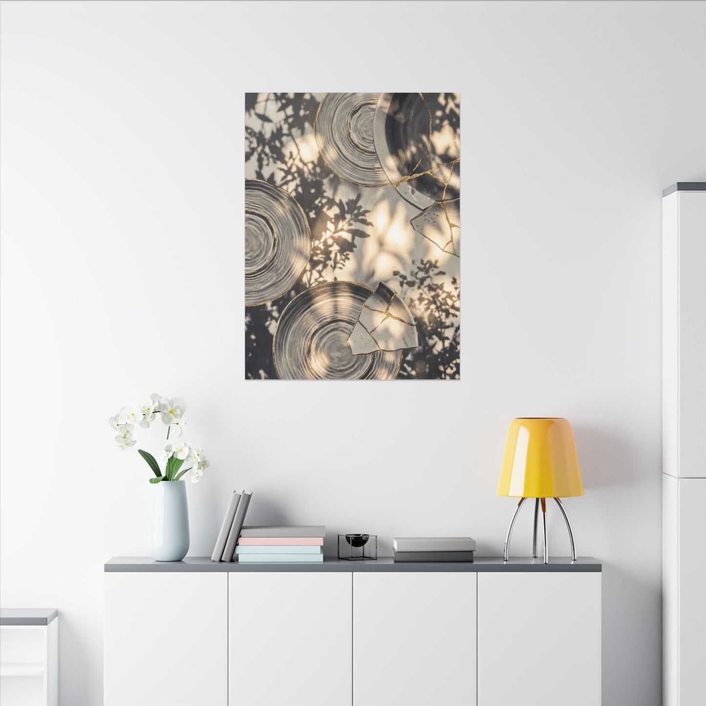Healing Water Ripple Canvas Art - Gold Vein Kintsugi