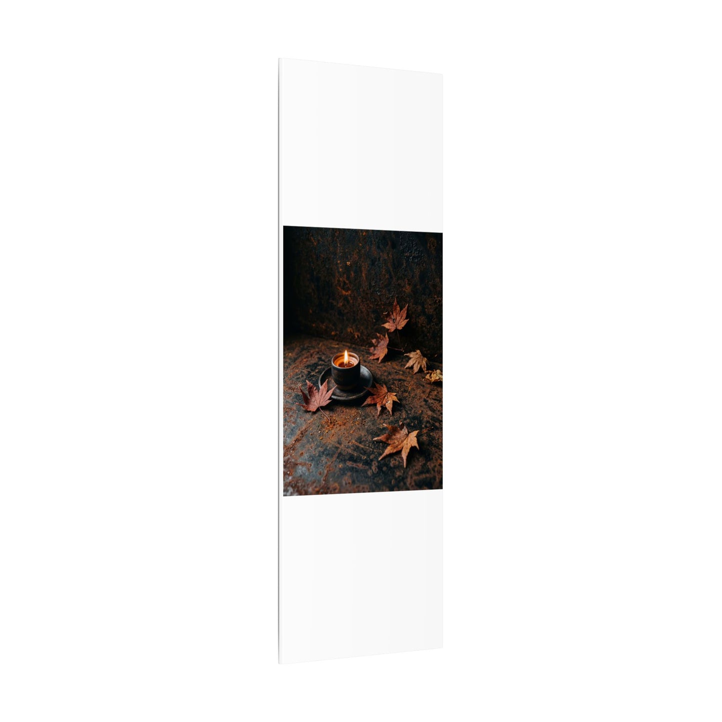 Dark Japandi Rust Patina in Candlelight | Shadow Zen Canvas Art