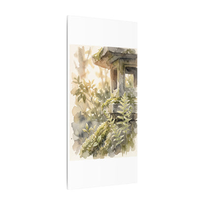 Earthy Stone Lantern Canvas Art - Watercolor Japandi