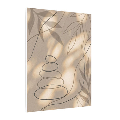 River Stones Minimal Line Canvas Art | Earthy Japandi Art
